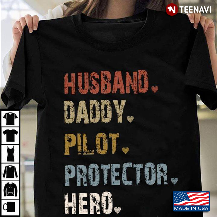 Vintage Husband Daddy Pilot Protector Hero for Father's Day