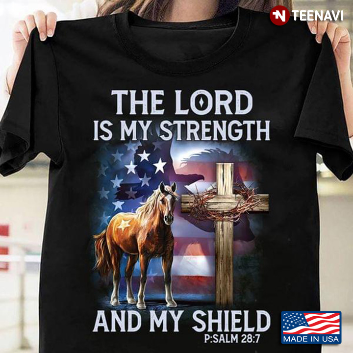 Horse Flag The Cross The Lord Is My Strength And My Shield for Devotionalist