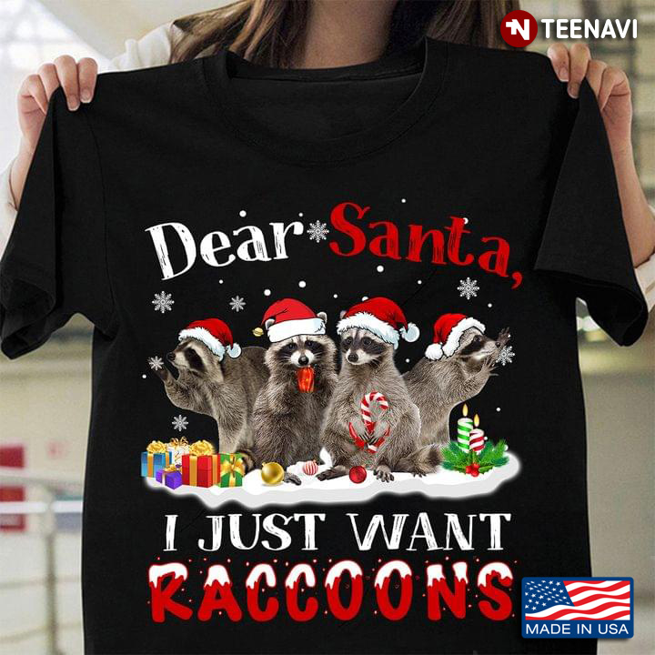 Dear Santa I Just Want Raccoons Christmas Ornament for Arnimal Lovers