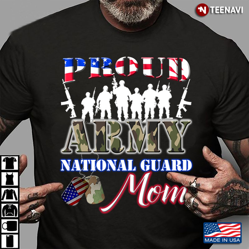 Camo Military Proud Army National Guard Mom Flag