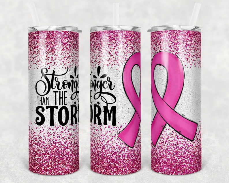 Stronger Than The Storm Breast Cancer Awareness Pink Ribbon