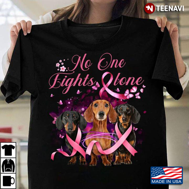 Dachshund No One Fight Alone Breast Cancer Awareness