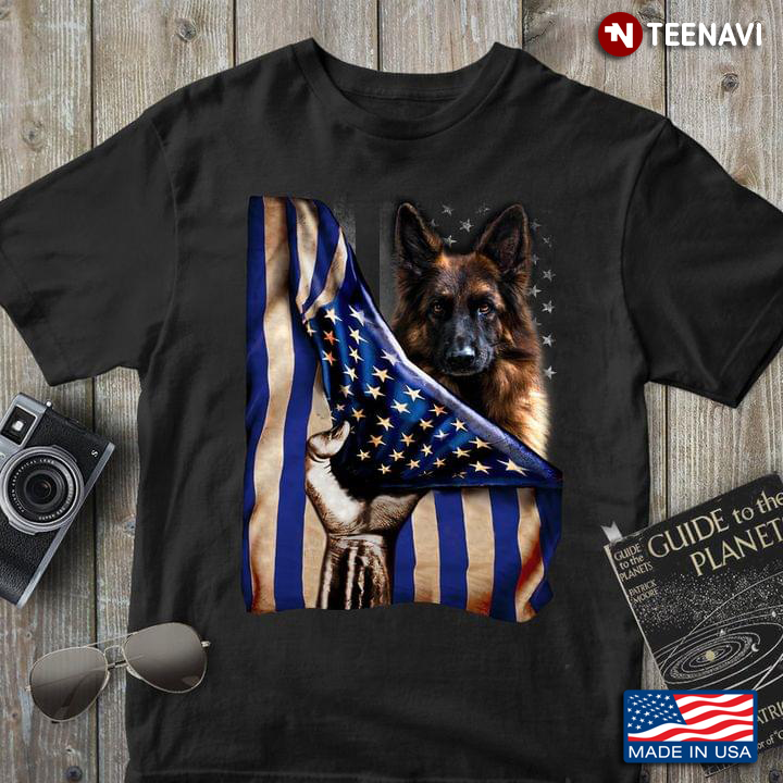 The Blue Line German Shepherd American Flag K9 Police Dog for Dog Lover