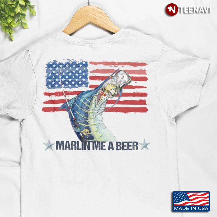 Marlin Me And Beer American Flag