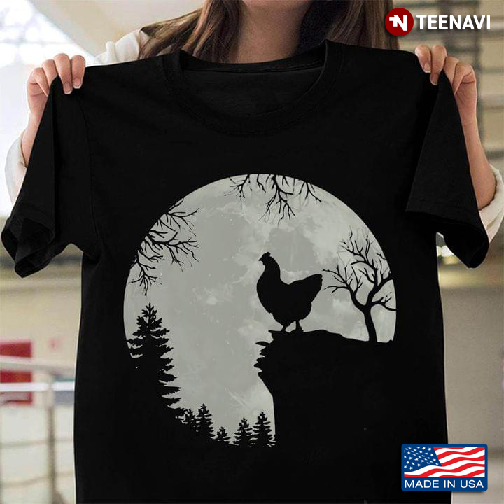 Chicken Standing On The Mountain Moon for Animal Lovers