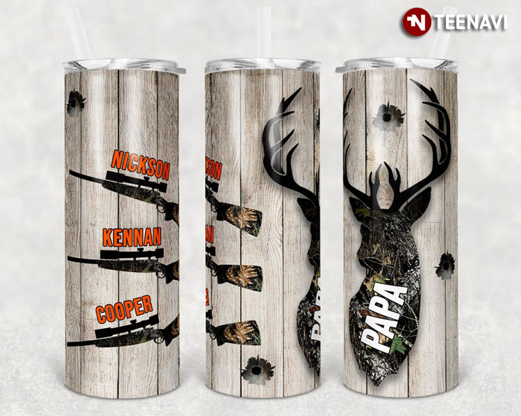 Personalized Deer Hunting Papa With Custom Name On Guns