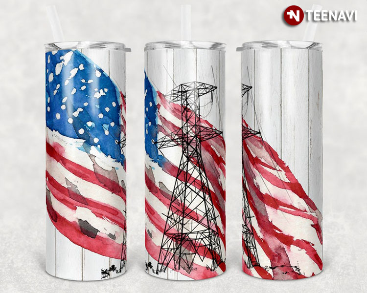 American Flag Metal Tower New Version