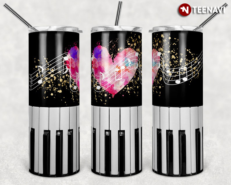 Piano With Heart Musical Notes For Pianists