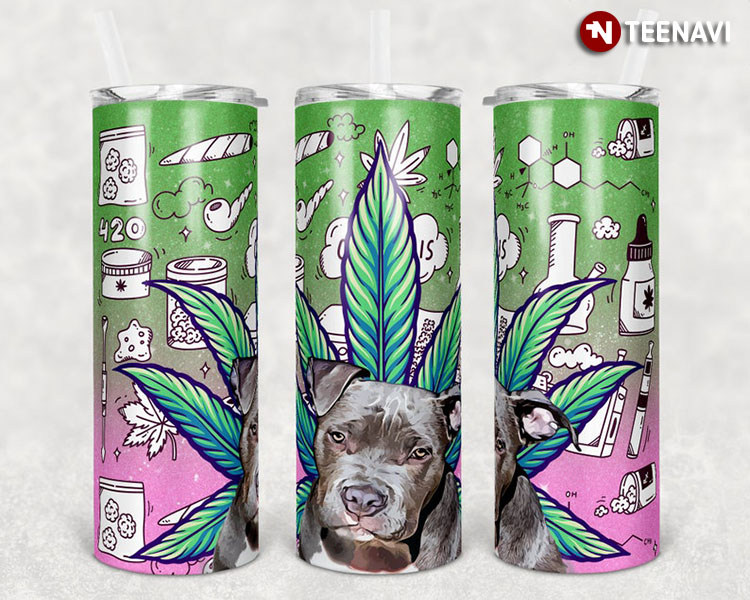 Pitbull Living The Weed Life For Dog Lover