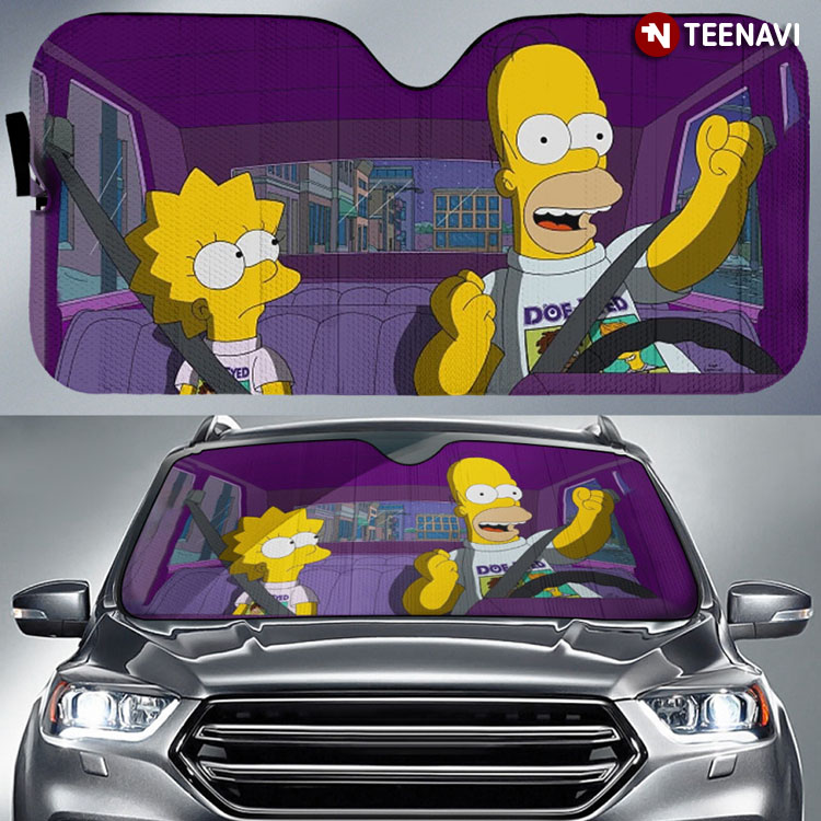 Homer Simpson Driving Happy Funny Face