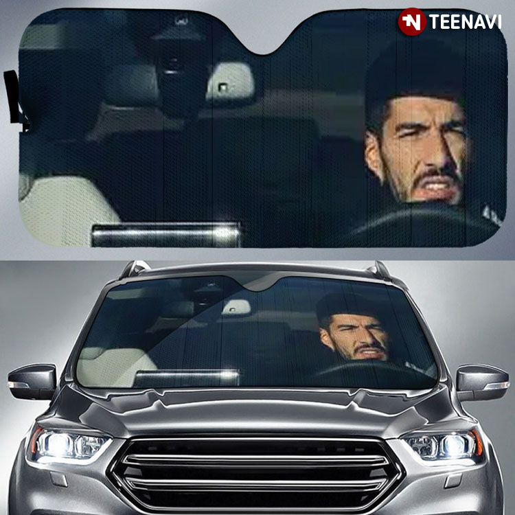 Luis Suarez Is Driving A Driving Grumpy Face