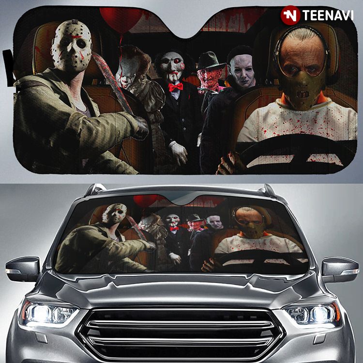 Halloween Characters Horror Movie Driving Together