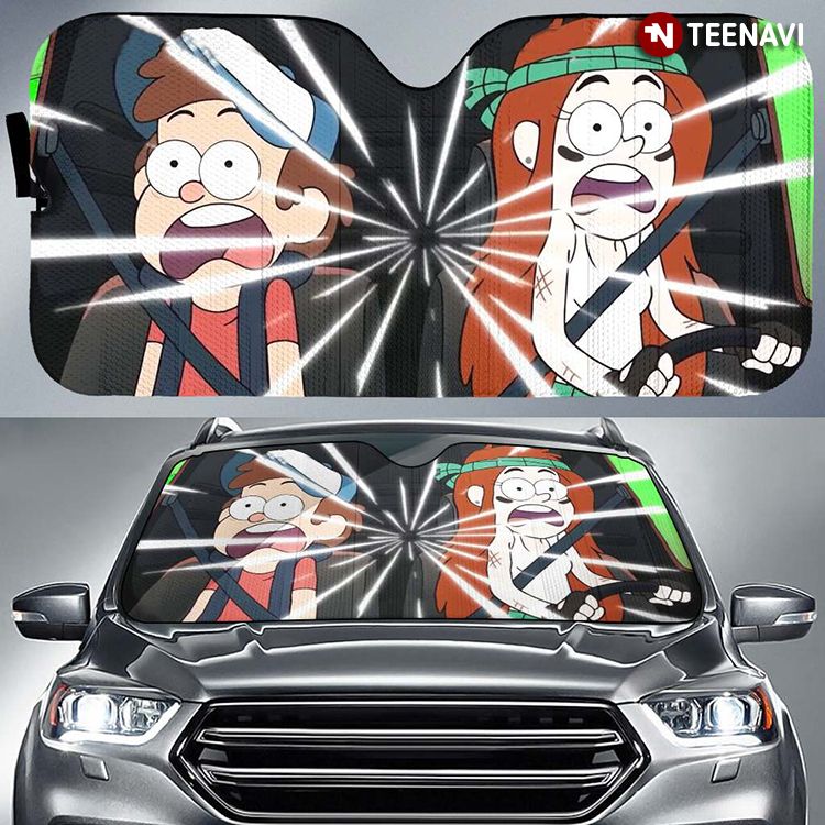 Gravity Falls Weirdness Bubbles Dipper Freaking Out Driving A Car Cartoon Funny