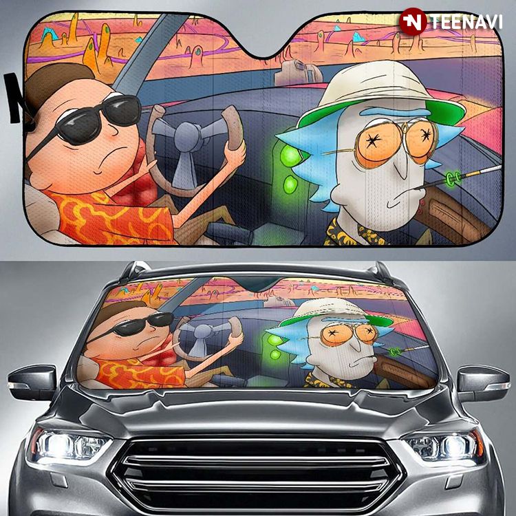 Trippy Rick And Morty Driving In Magical Desert Funny Sitcom