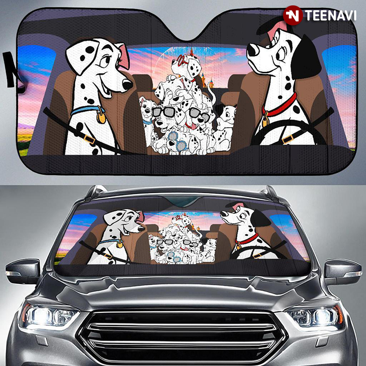 Cartoon 101 Dalmatians Driving Funny For Dog Lover