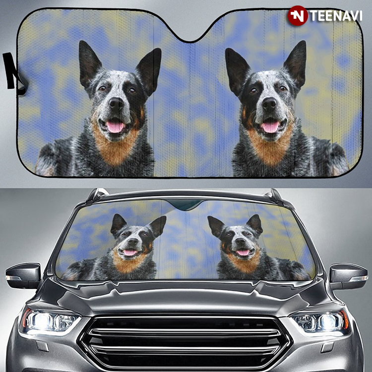 Australian Cattle Dog Happy Driving car Together For Dog Lover