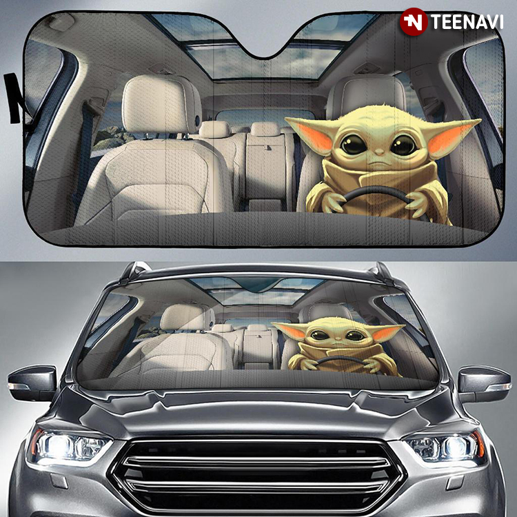 Baby Yoda Driving Car Alone Star Wars Lover