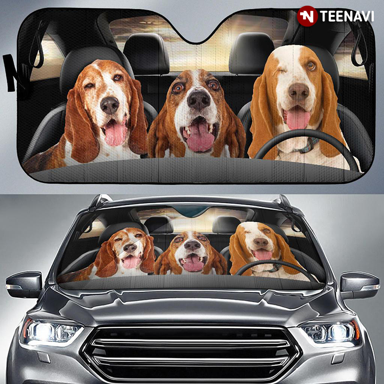 Basset Hound Dogs Driving Funny For Dog Lover