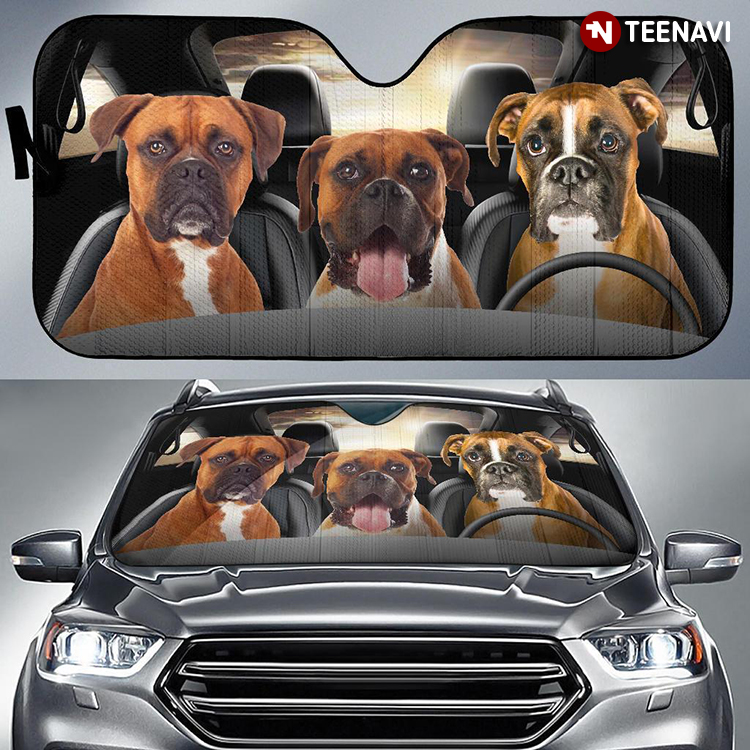 Boxer Puppies Dog Driving Cute For Dog Lover