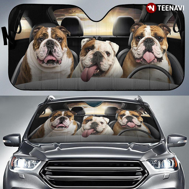 Bulldog Puppies Driving Best Gift For Dog Lover
