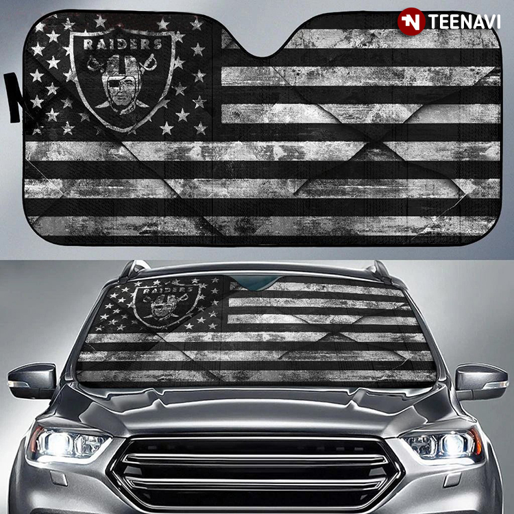 Oakland Raiders American Football Driving Logo In Black And White