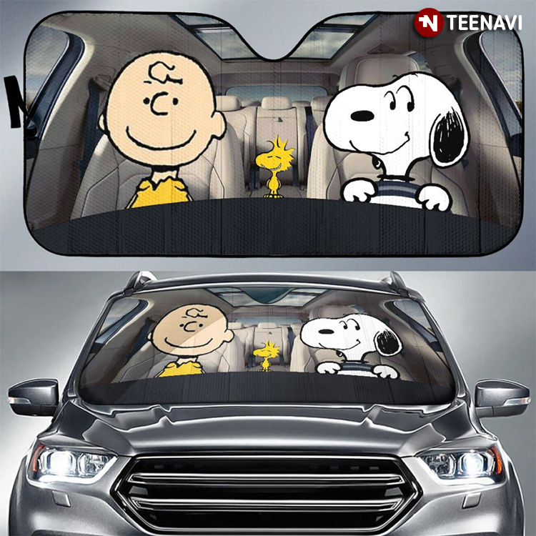 Snoopy Charlie Brown Woodstock Driving Car For Cartoon Lover