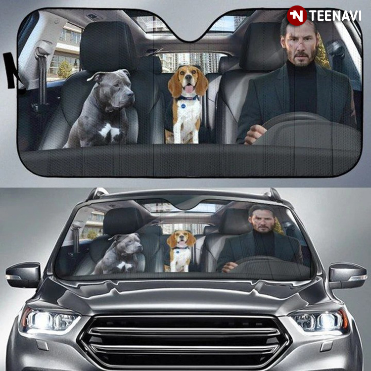 John Wick Driving With Bull Terriers Beagle Dog Lover
