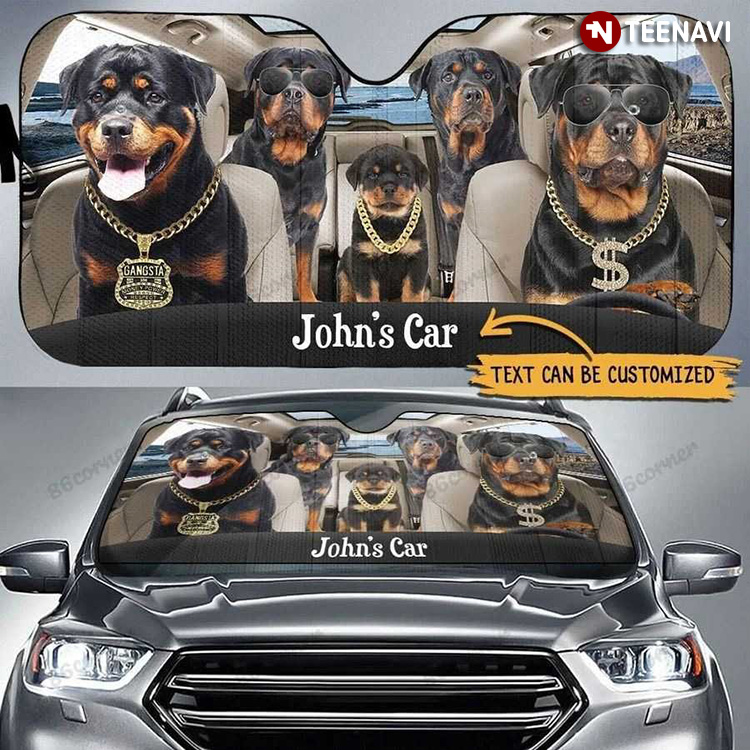 Personalized Rich Rottweiler Dog Driving A Car With Custom Name