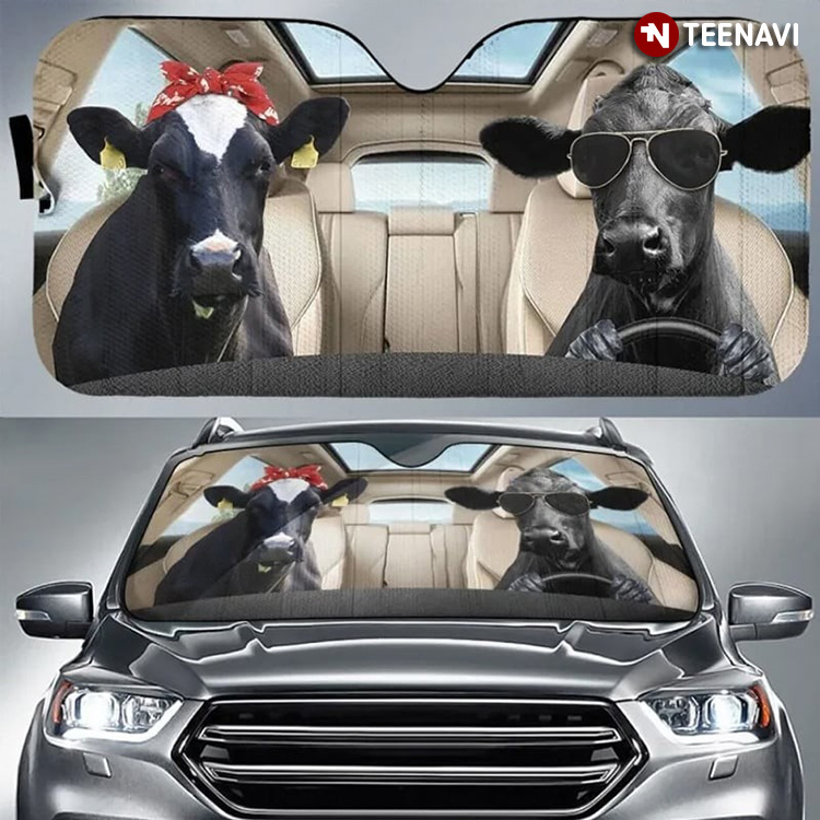 Black Cow Driving Cool For Cow Lover
