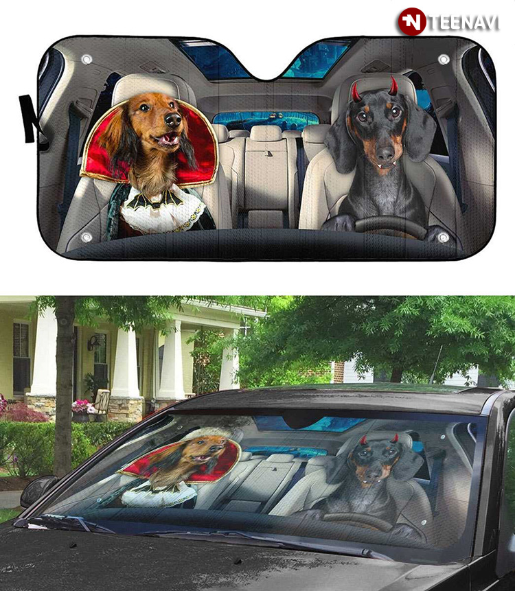 Halloween Dachshund Driving To The Party For Dog Person