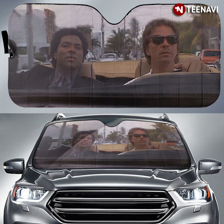 Crockett And Tubbs Driving Car Miami Vice