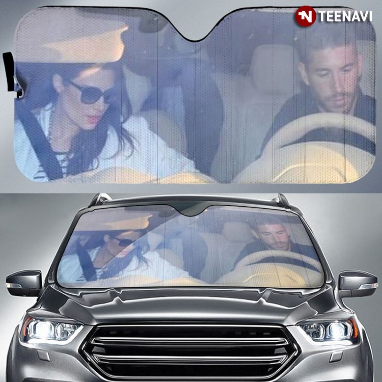Sergio Ramos Driving A Car In Madrid