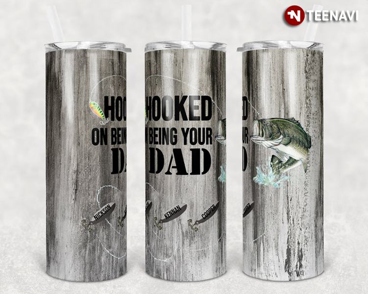 Hooked On Being Your Dad Custom Name Hook Bass Fishing