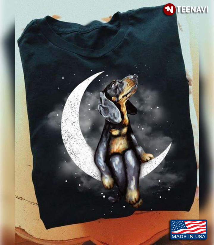 Dachshund With The Night Moon for Dog Lover
