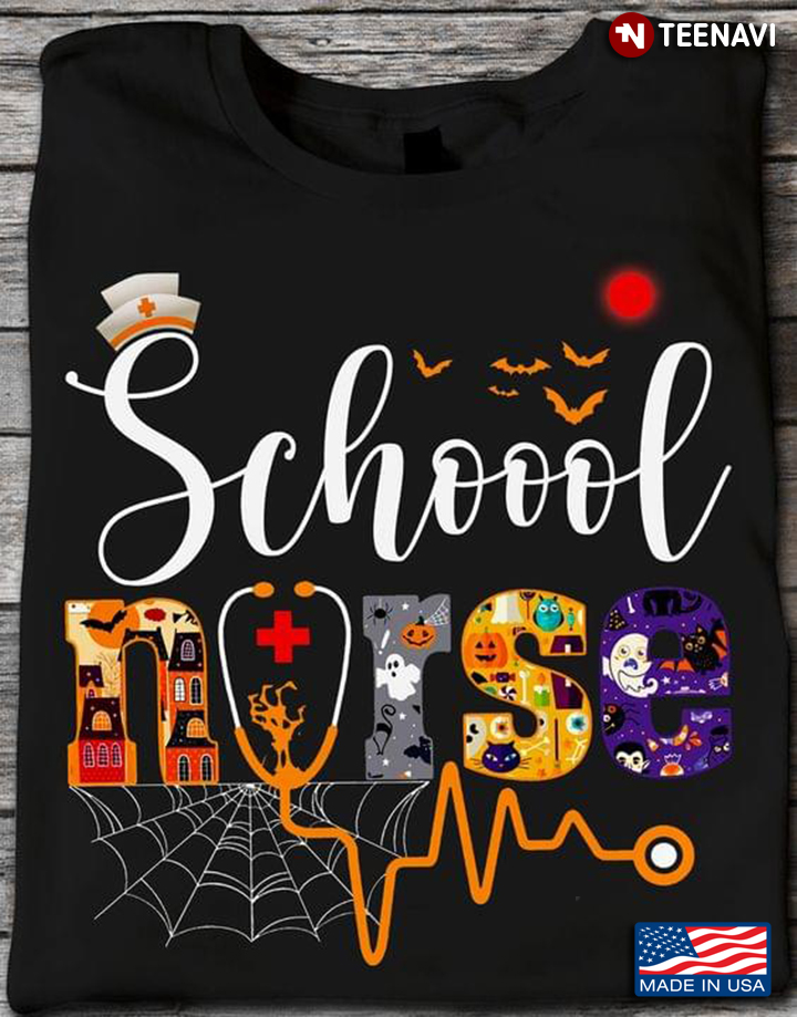 School Nurse Funny Design for Halloween T-Shirt