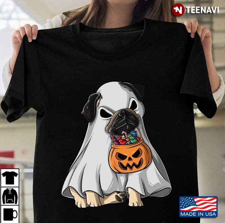 Pug Boo With Jack O' Lantern for Halloween