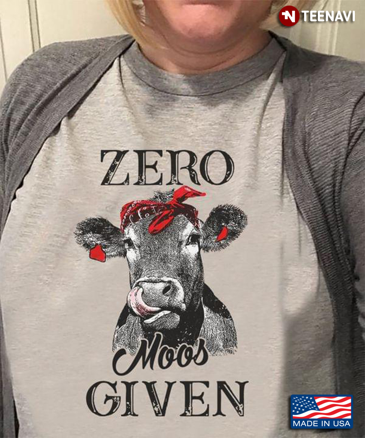 Funny Cow With Bandana Zero Moos Given for Animal Lover