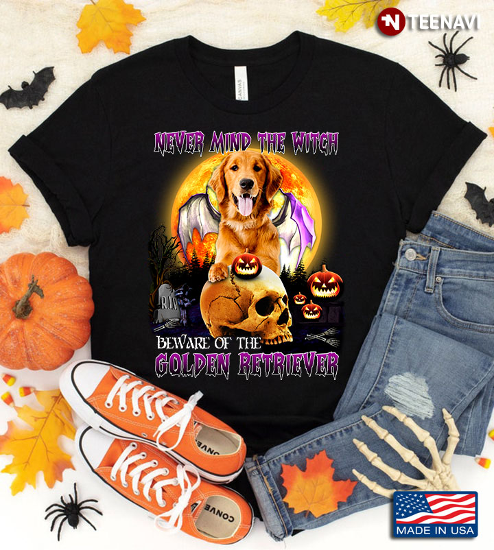 Never Mind The Witch Beware Of The Golden Retriever for Halloween