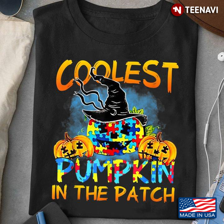 Coolest Pumpkin In The Patch Autism Awareness for Halloween T-Shirt