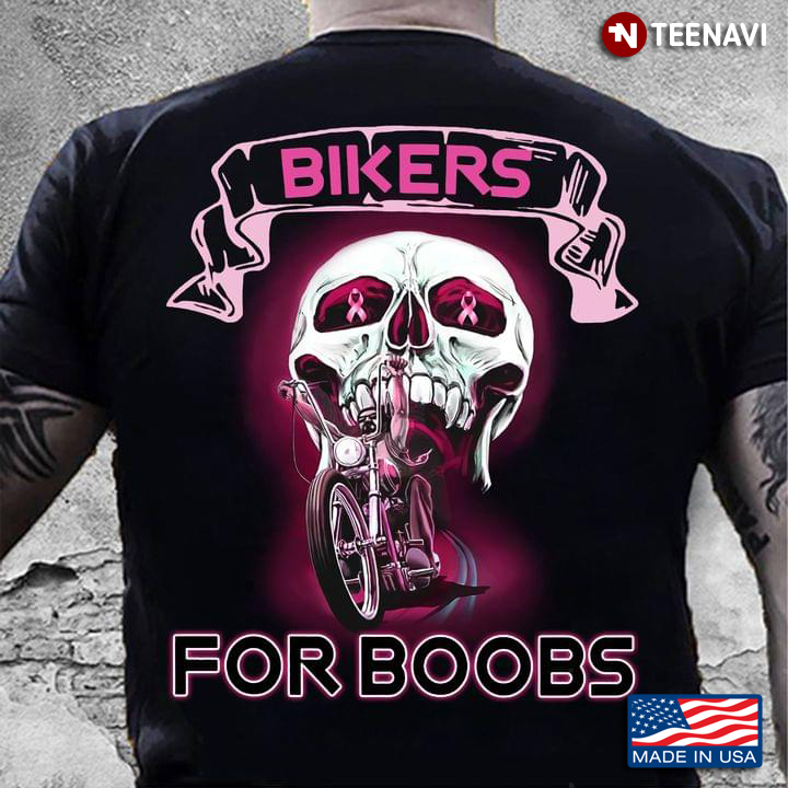 Bikers For Boobs Riding Motorcycle Breast Cancer Awareness