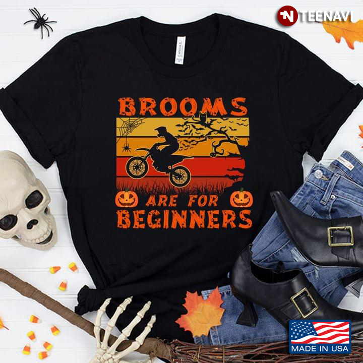 Vintage Brooms Are For Beginners Motocross for Halloween