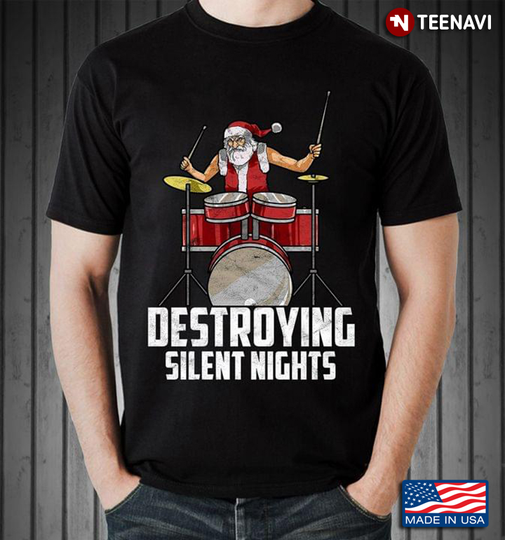 Destroying Silent Nights Santa Claus Plays Drums for Christmas