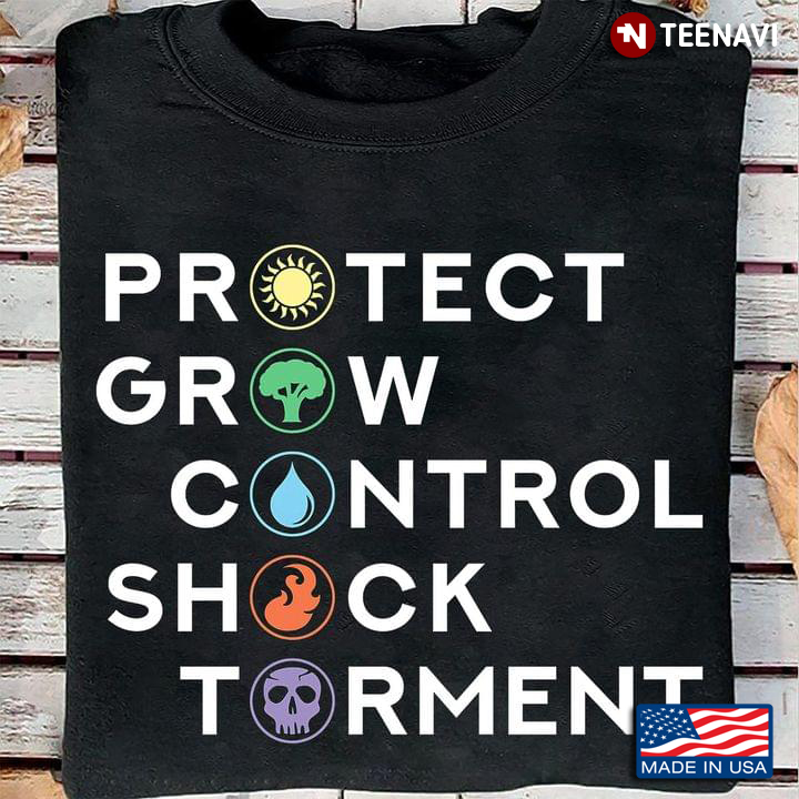 Protect Grow Control Shock Torment Funny Design
