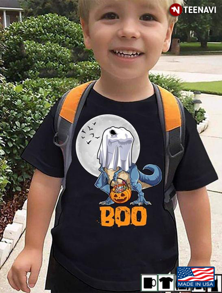 Boo Funny Dinosaur Boo With Jack O' Lantern for Halloween