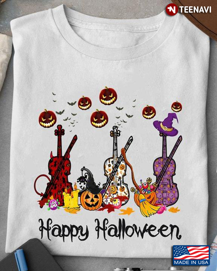 Happy Halloween Violin In Halloween Costume for Music Lover