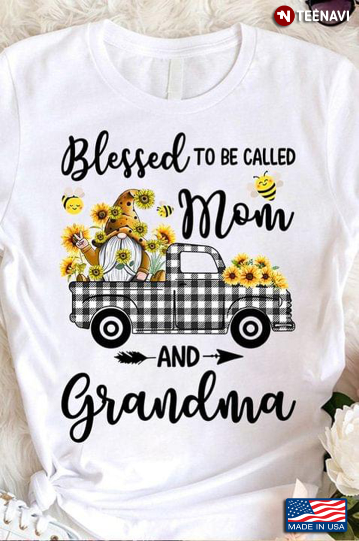 Blessed To Be Called Mom And Grandma Gnome With Bees And Sunflowers On Car