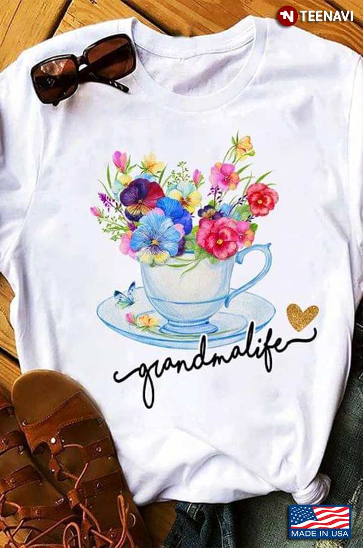 Grandma Life Flowers In A Cup Gifts for Grandma