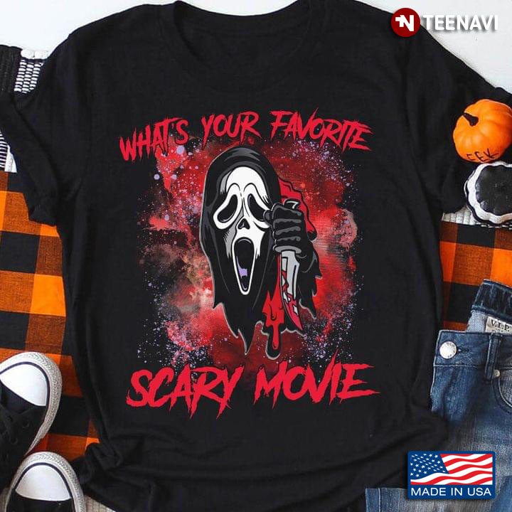 Ghostface What's Your Favorite Scary Movie for Halloween T-Shirt