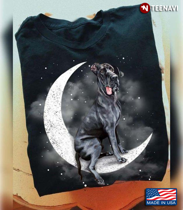 Great Dane Sits On The Moon for Dog Lover