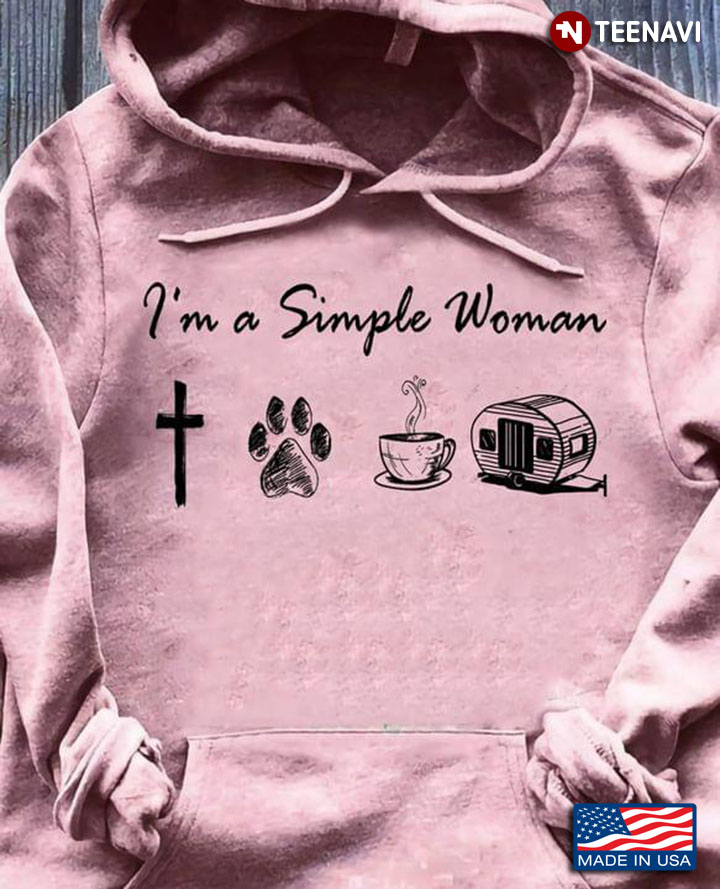 I'm A Simple Woman I Love Jesus Dogs Coffee And Camping